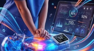 What does chest compression feedback device monitor